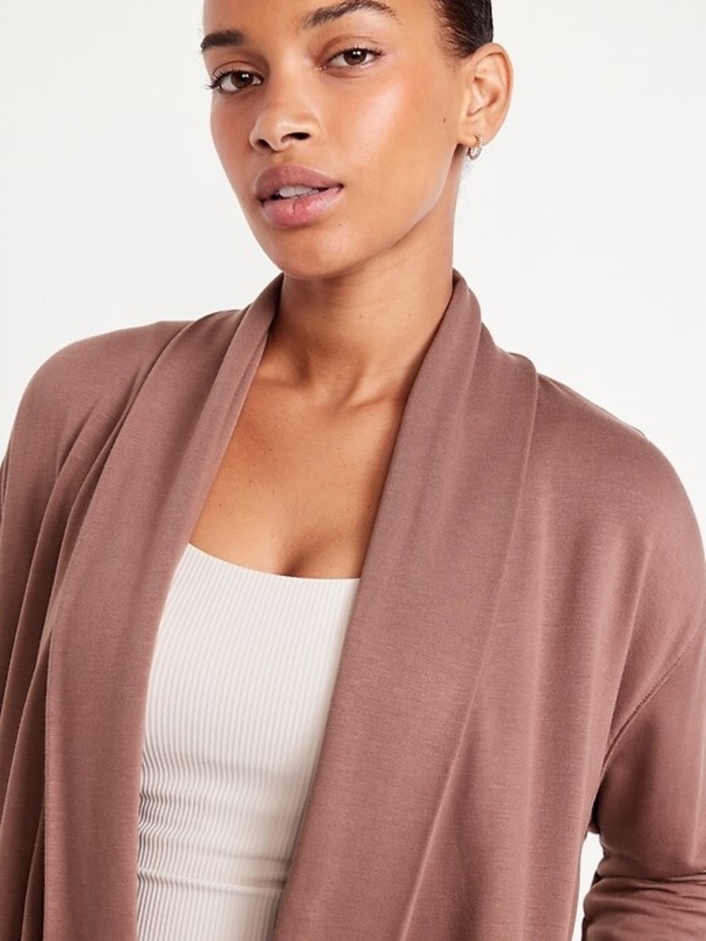 Old Navy Open-Front Cardigan Sweater in Warm Brown - Picture 3 of 6